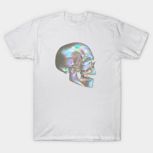 Iridescent Skull Profile in Lavender Blue T-Shirt